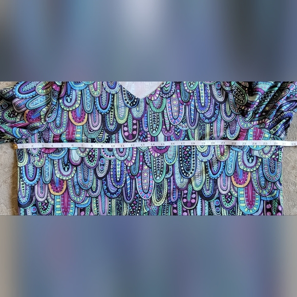 Paisley Pullover Shirt BOHO  4XL PLUS V-neck - Picture 11 of 11